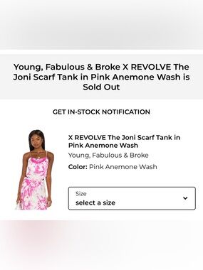 The Joni Scarf Tank in Pink Anemone Wash x Revolve